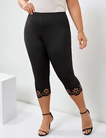 Colanti trei sferturi SHEIN CURVE, negru