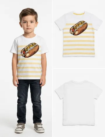 Tricou Zara, alb/galben