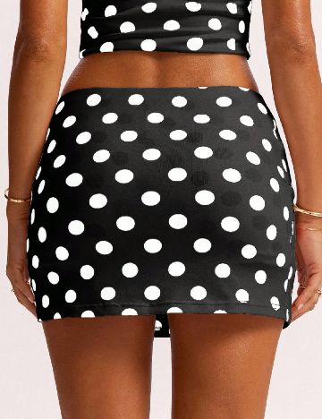 Fusta pantalon SHEIN, negru/alb