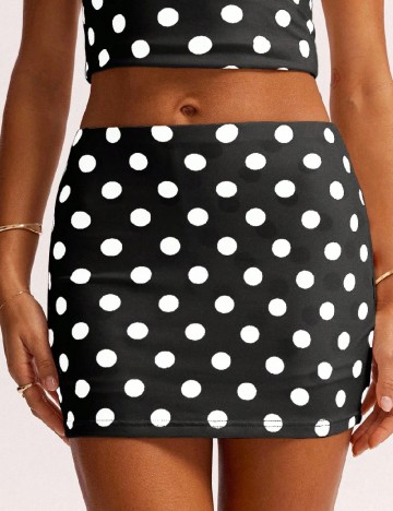 Fusta pantalon SHEIN, negru/alb