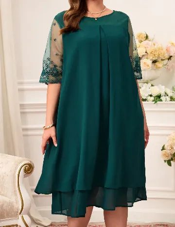 Rochie medie Emery Rose Curve, verde
