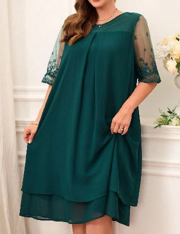 Rochie medie Emery Rose Curve, verde