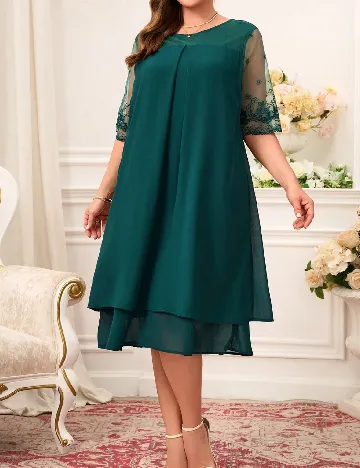 Rochie medie Emery Rose Curve, verde