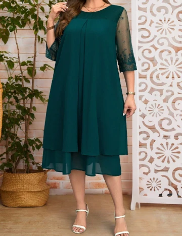 Rochie medie Emery Rose Curve, verde