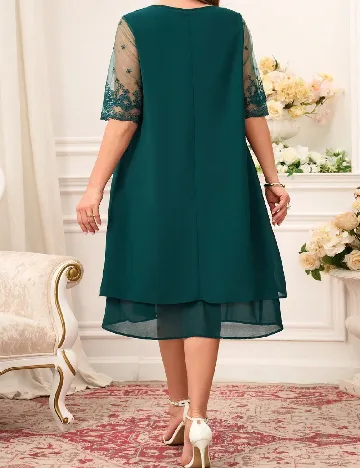 Rochie medie Emery Rose Curve, verde