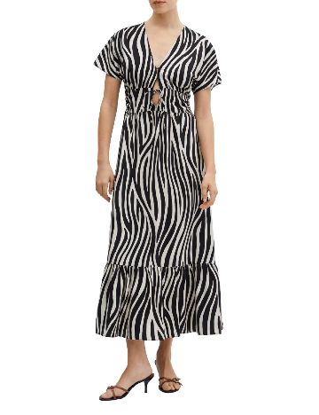 Rochie lunga Mango, negru/crem