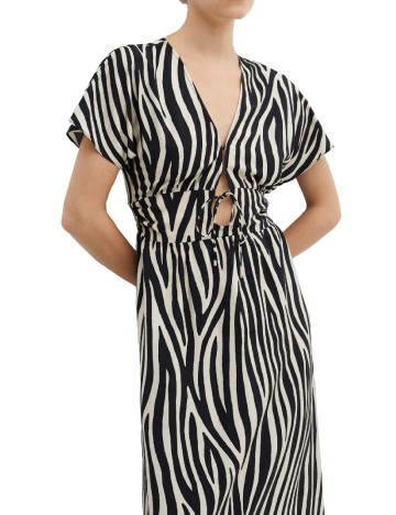 Rochie lunga Mango, negru/crem