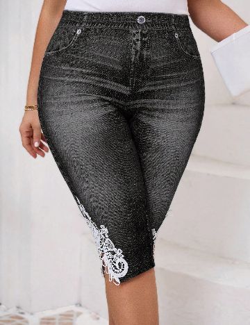 Colanti trei sferturi SHEIN CURVE, gri
