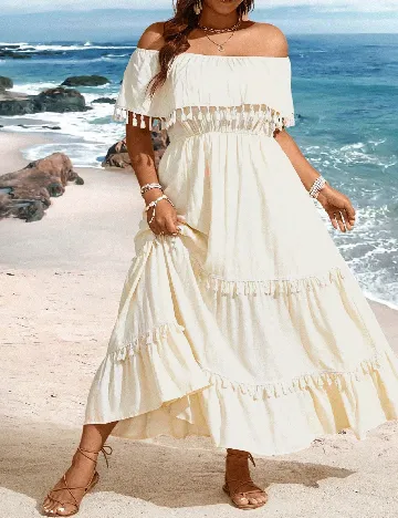 Rochie lunga SHEIN CURVE, crem