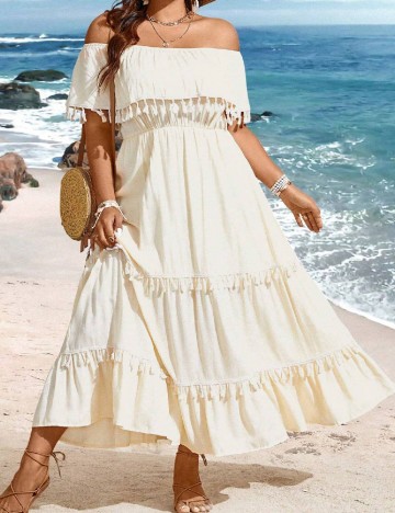 Rochie lunga SHEIN CURVE, crem