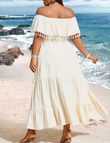 Rochie lunga SHEIN CURVE, crem