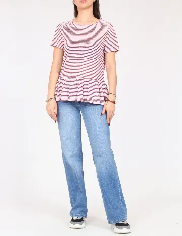 Bluza Zara, alb/roz
