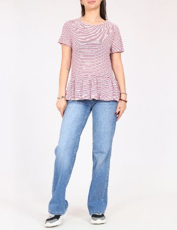 Bluza Zara, alb/roz