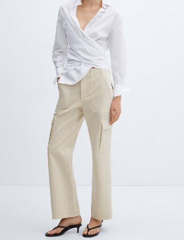 Pantaloni Mango, crem