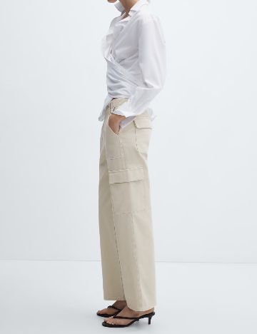 Pantaloni Mango, crem