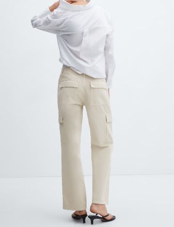 Pantaloni Mango, crem