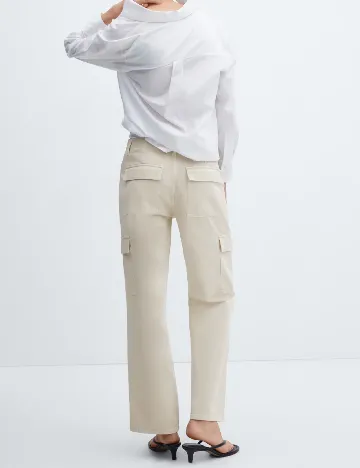 Pantaloni Mango, crem