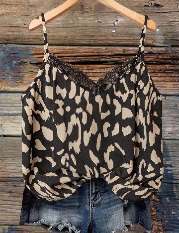 Maiou SHEIN CURVE, crem/negru