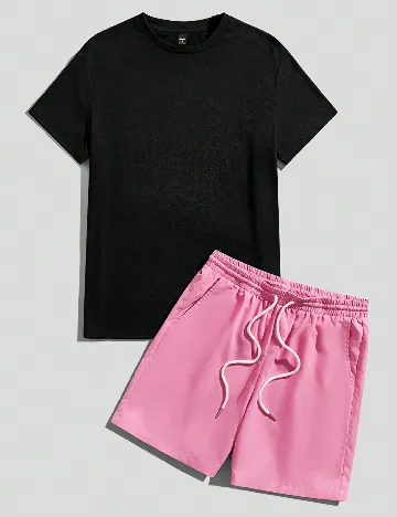 Compleu SHEIN, negru/roz