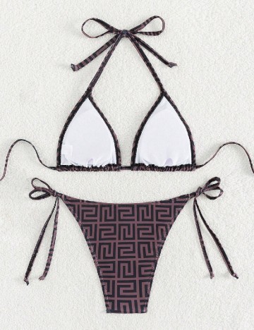 Costum de baie SHEIN, maro