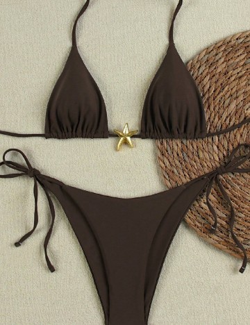Costum de baie SHEIN, maro