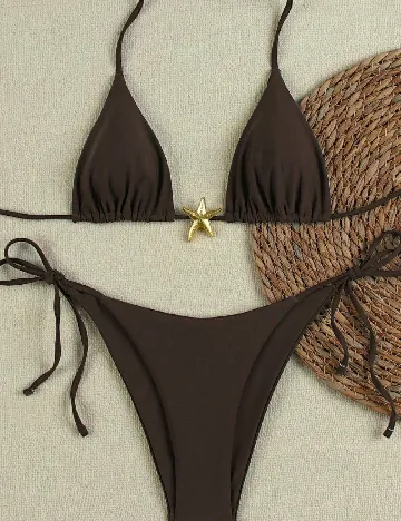 Costum de baie SHEIN, maro