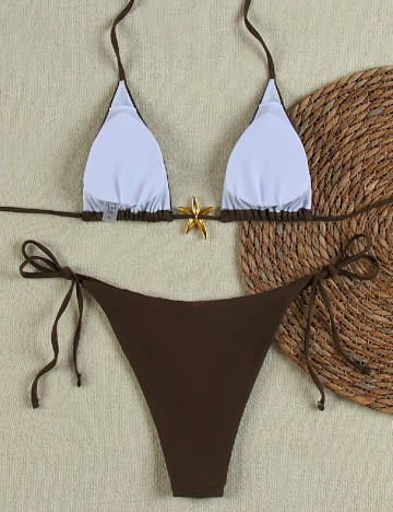 Costum de baie SHEIN, maro