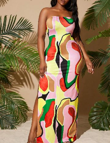 Rochie lunga SHEIN CURVE, mix culori