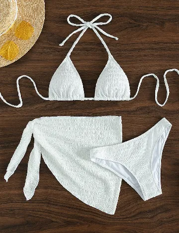 Costum de baie SHEIN, alb