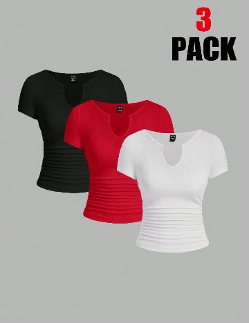 Set Tricouri 3 bucati SHEIN, mix culori