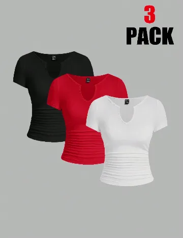 Set Tricouri 3 bucati SHEIN, mix culori