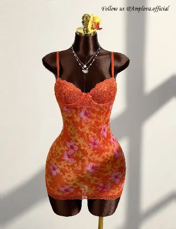 Rochie scurta SHEIN, portocaliu
