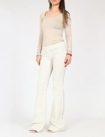 Pantaloni Bershka, ecru