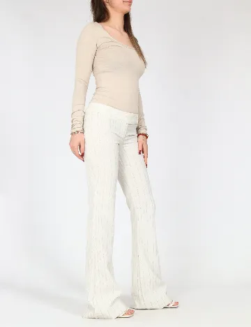 Pantaloni Bershka, ecru