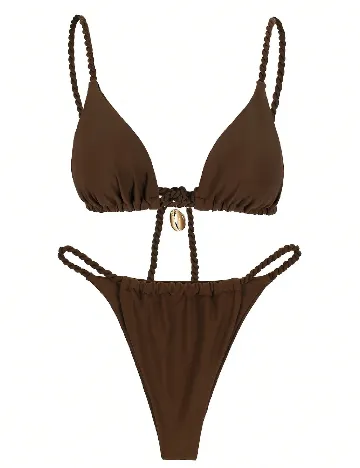Costum de baie SHEIN, maro