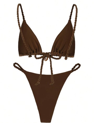 Costum de baie SHEIN, maro