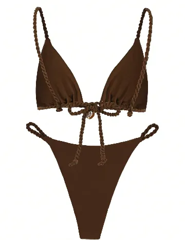 Costum de baie SHEIN, maro