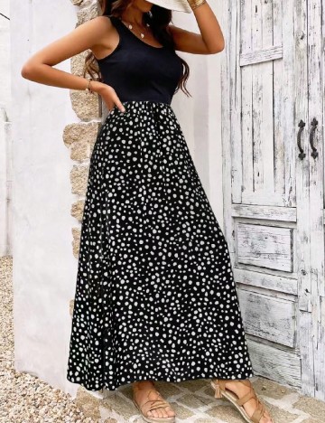 Rochie medie SHEIN, negru/alb