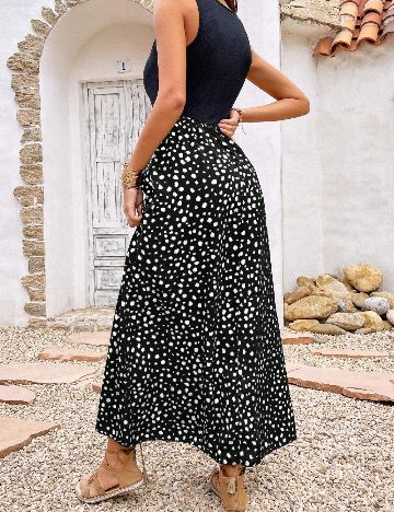 Rochie medie SHEIN, negru/alb