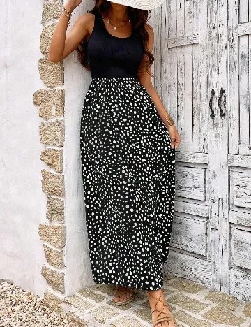 Rochie medie SHEIN, negru/alb