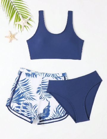 Costum de baie Shein Kids, albastru