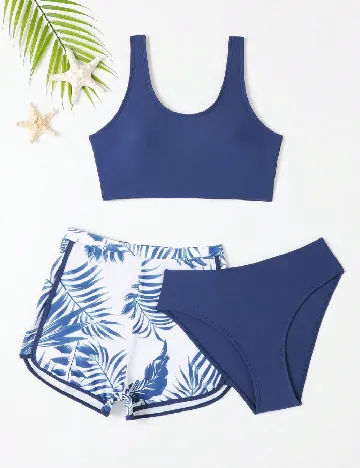 Costum de baie Shein Kids, albastru