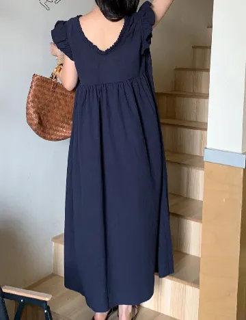 Rochie lunga Friful, bleumarin