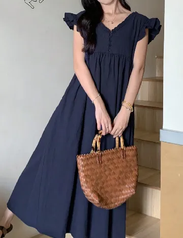 Rochie lunga Friful, bleumarin
