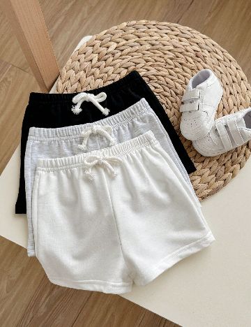Set Pantaloni scurti 3 perechi Shein Kids, mix culori