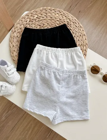 Set Pantaloni scurti 3 perechi Shein Kids, mix culori