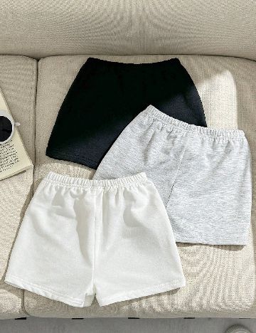 Set Pantaloni scurti 3 perechi Shein Kids, mix culori