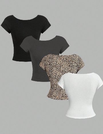 Set topuri 4 bucati SHEIN, mix culori
