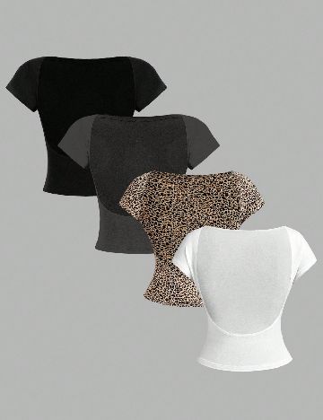 Set topuri 4 bucati SHEIN, mix culori