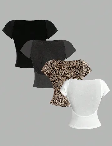 Set topuri 4 bucati SHEIN, mix culori